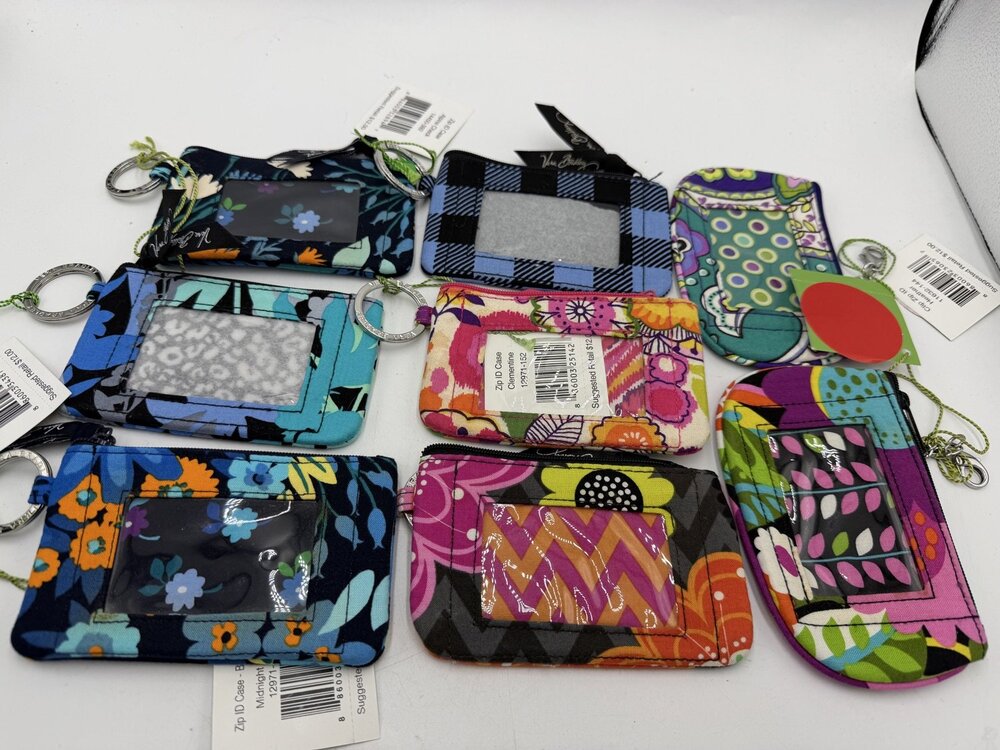 NWT Vera Bradley Zip ID Case Card Keychains Womens Credit Key Ring ID case